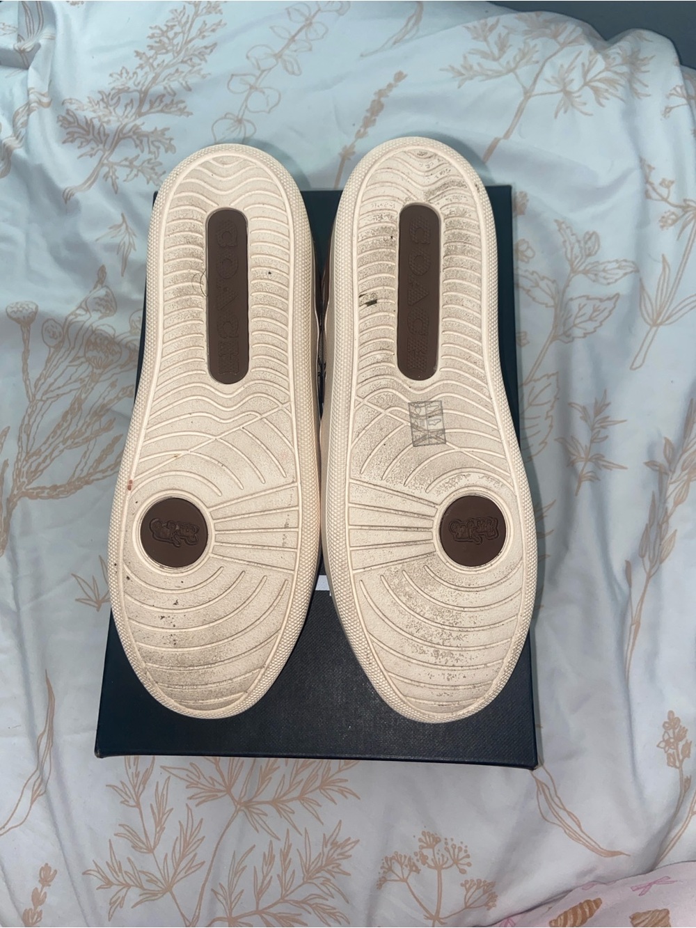 Coach Brown Signature Slip-On Sneakers with Tan Accents - Picture 3 of 4